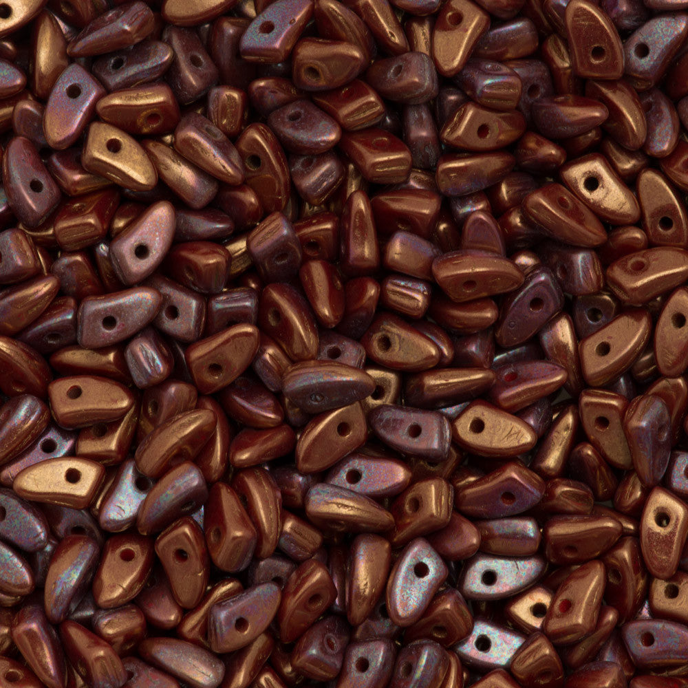 CzechMates Prong Beads Opaque Dark Bronze Luster Iris 15g (14415R)