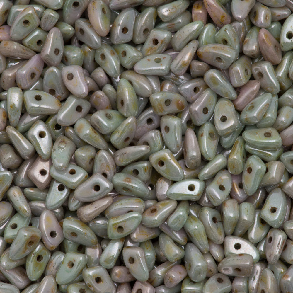 CzechMates Prong Beads Opaque Ultra Green Luster 15g (65455P)