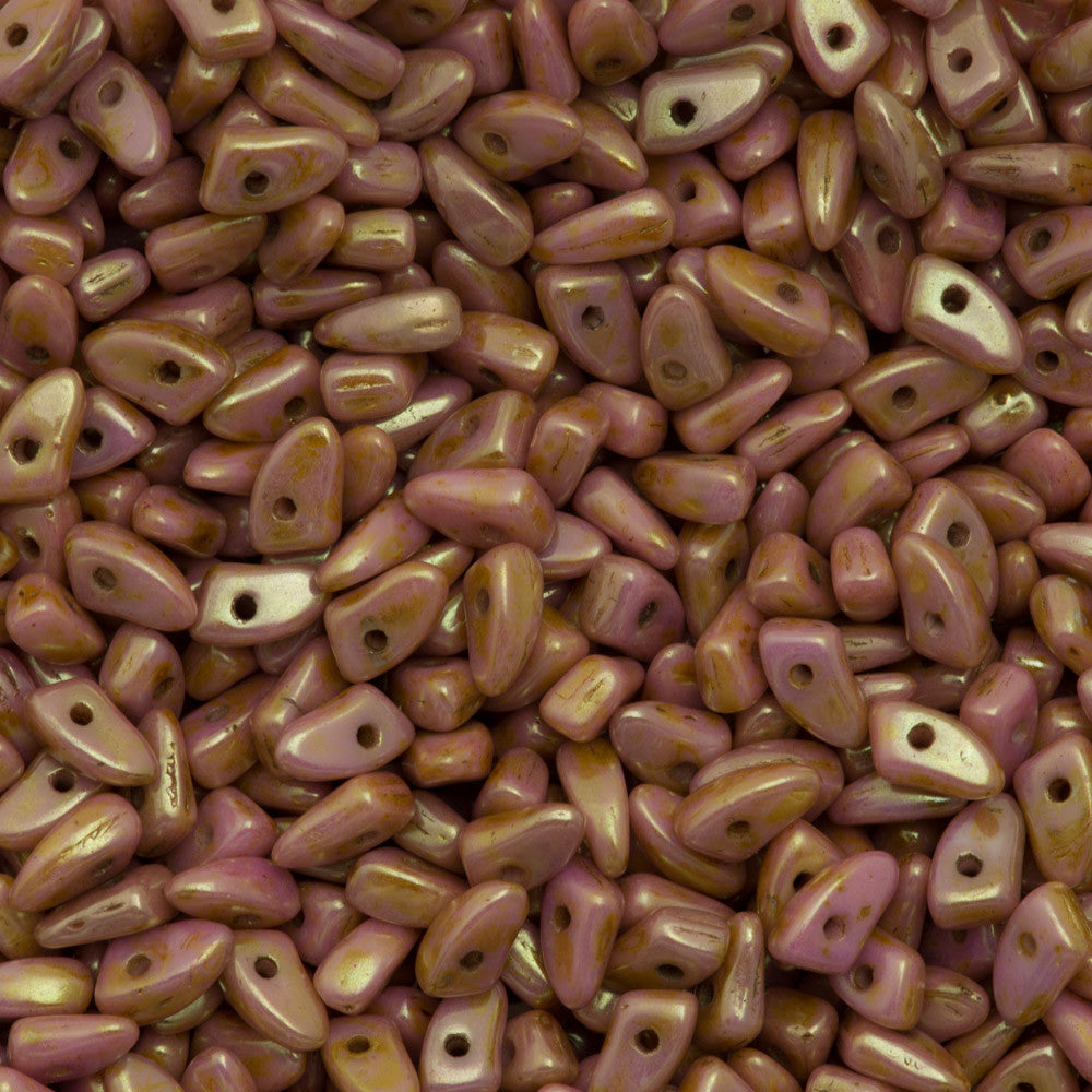 CzechMates Prong Beads Opaque Rose Gold Topaz Luster 15g (65491P)