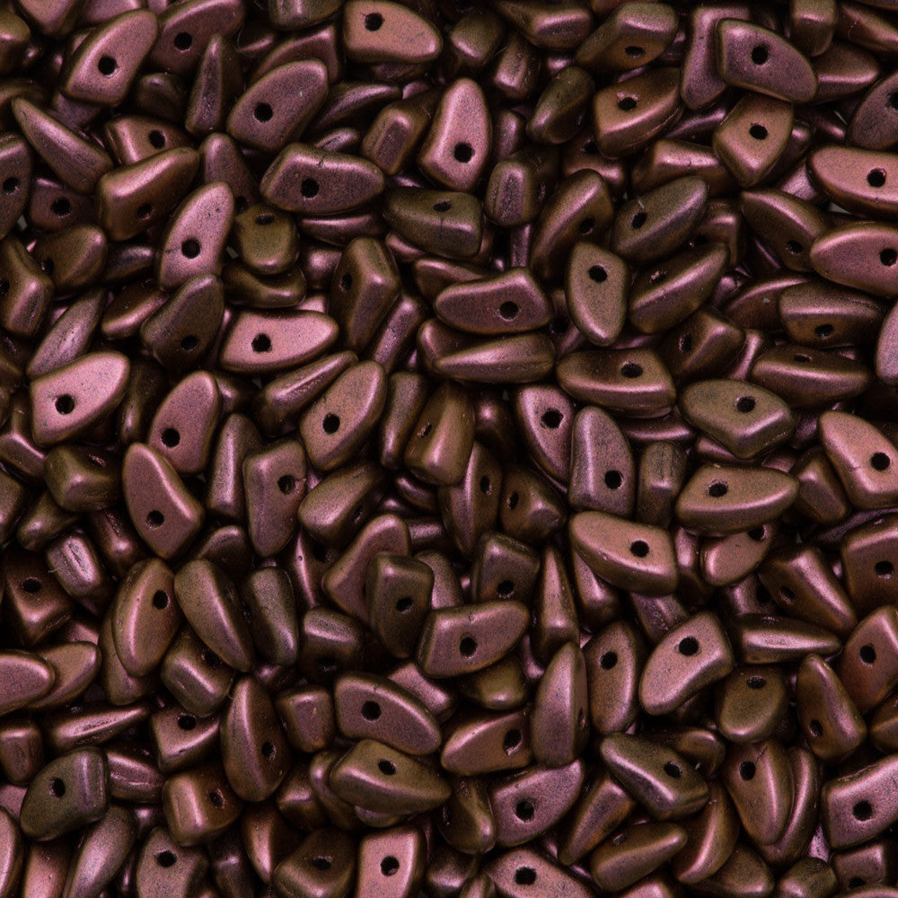 CzechMates Prong Beads Polychrome Copper Rose 15g (94100)