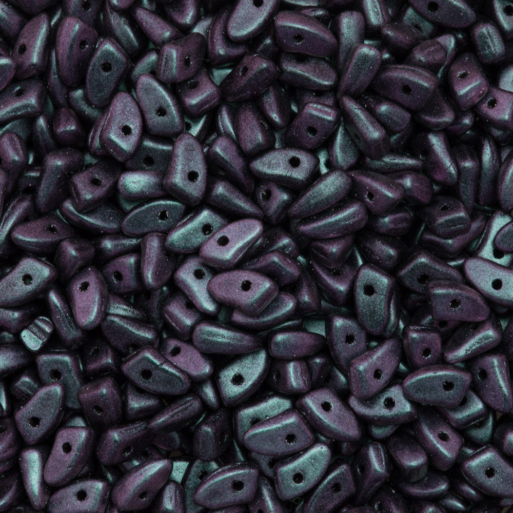 CzechMates Prong Beads Polychrome Orchid Aqua 15g (94102)