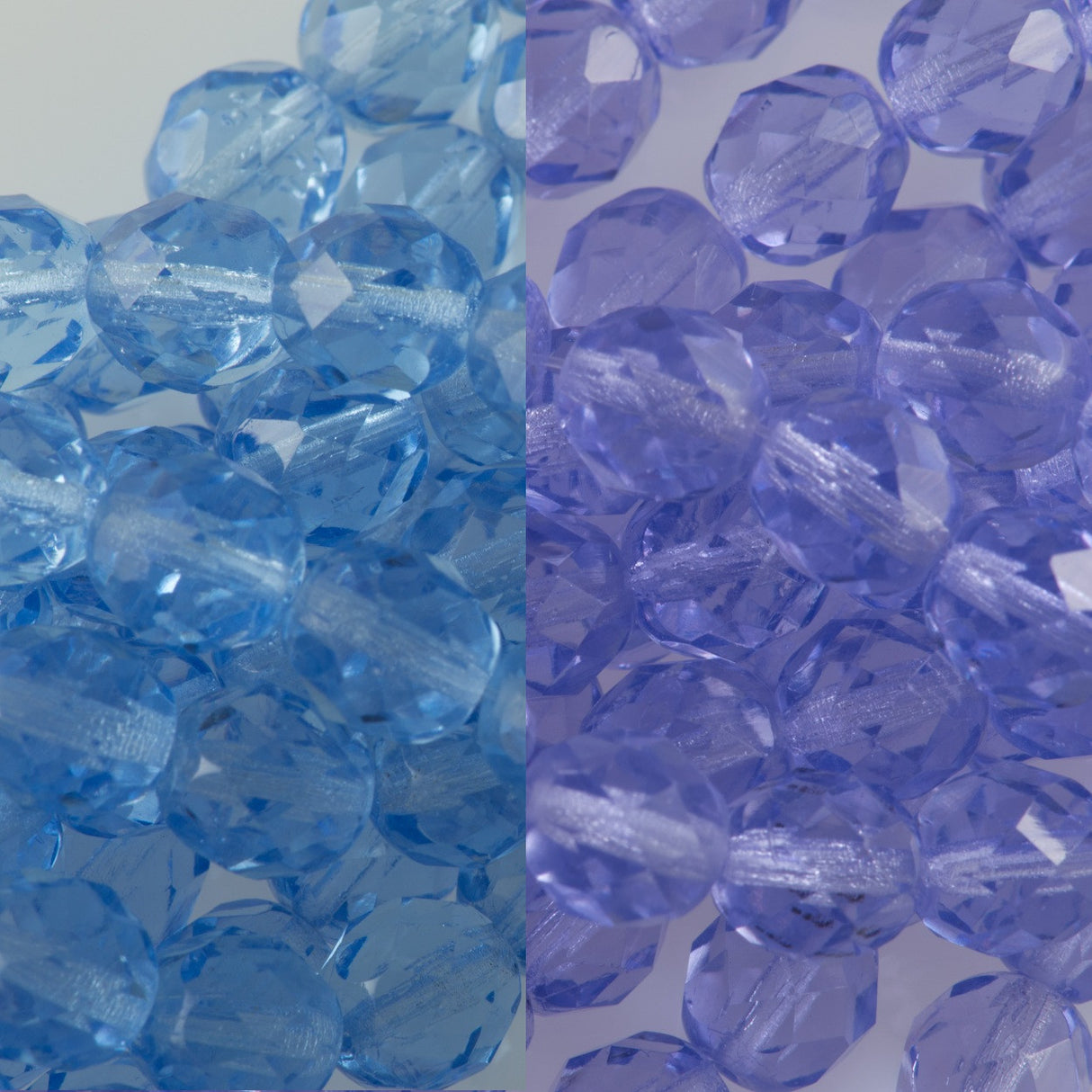 50 Czech Fire Polished 8mm Round Bead Medium Sapphire (30030)