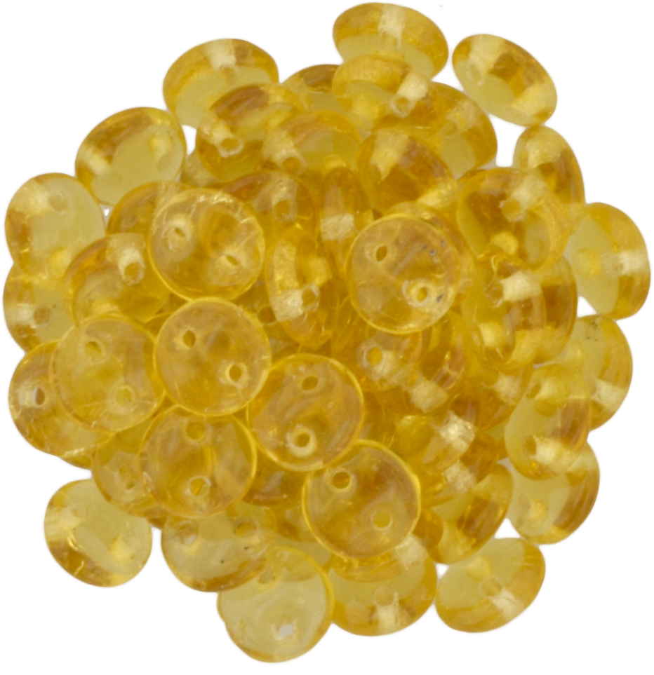 50 CzechMates 6mm Two Hole Lentil Topaz Beads (10060)