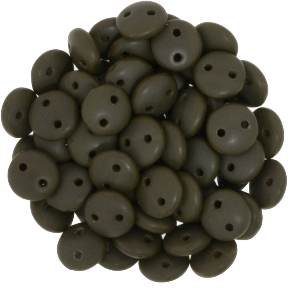 50 CzechMates 6mm Two Hole Lentil Matte Chocolate Brown Beads (13720M)