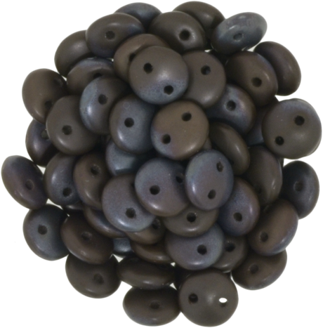 50 CzechMates 6mm Two Hole Lentil Matte Chocolate Brown Bronze Vega Beads (13720YM)