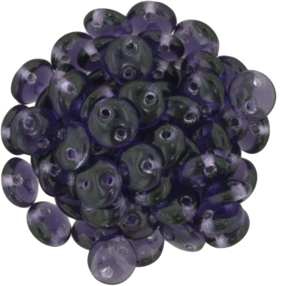 50 CzechMates 6mm Two Hole Lentil Tanzanite Beads (20510)