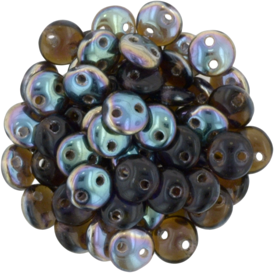 50 CzechMates 6mm Two Hole Lentil Tanzanite Celsian Beads (20510Z)