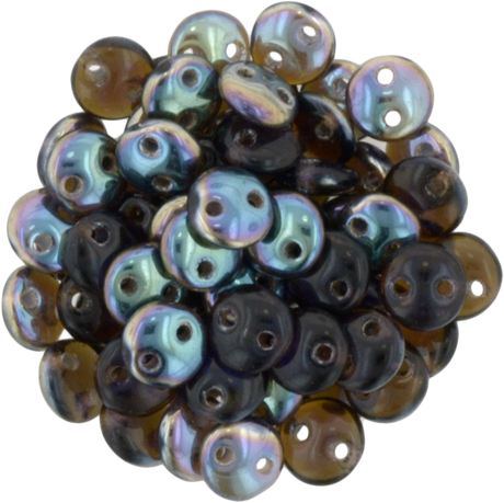 50 CzechMates 6mm Two Hole Lentil Tanzanite Celsian Beads (20510Z)