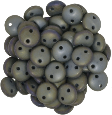 50 CzechMates 6mm Two Hole Lentil Matte Brown Iris Beads (21115)