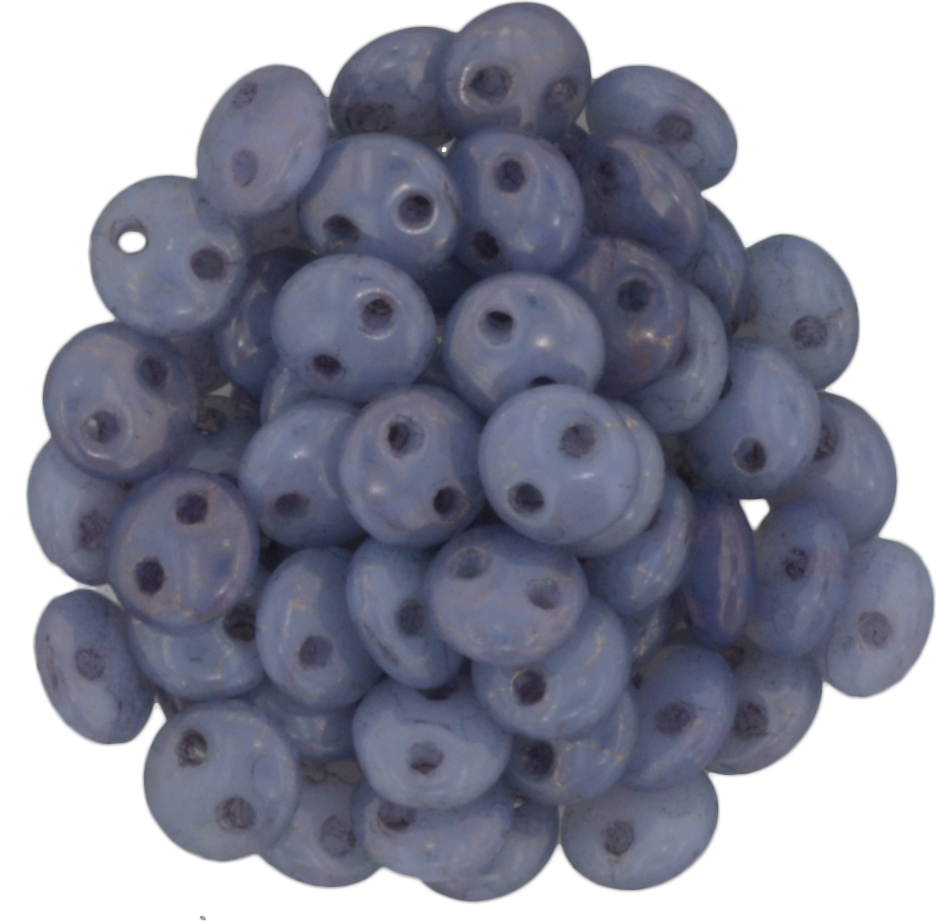 50 CzechMates 6mm Two Hole Lentil Milky Alexandrite Moon Dust Beads (22310MD)