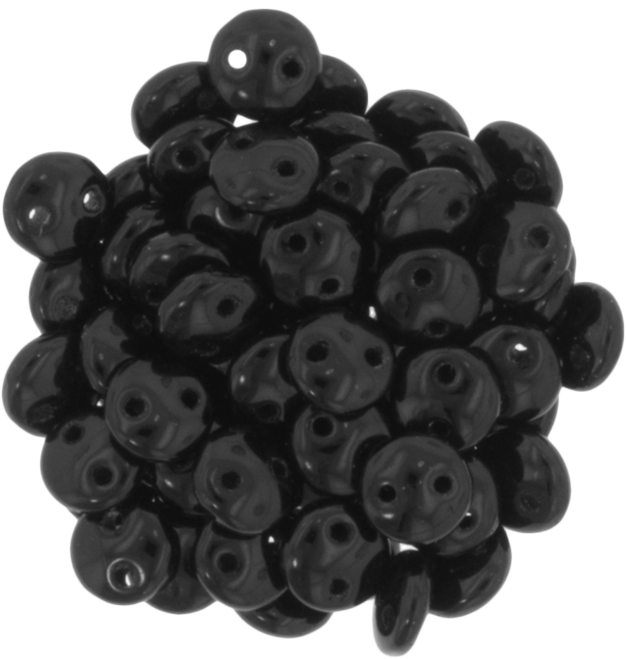 50 CzechMates 6mm Two Hole Lentil Jet Beads (23980)
