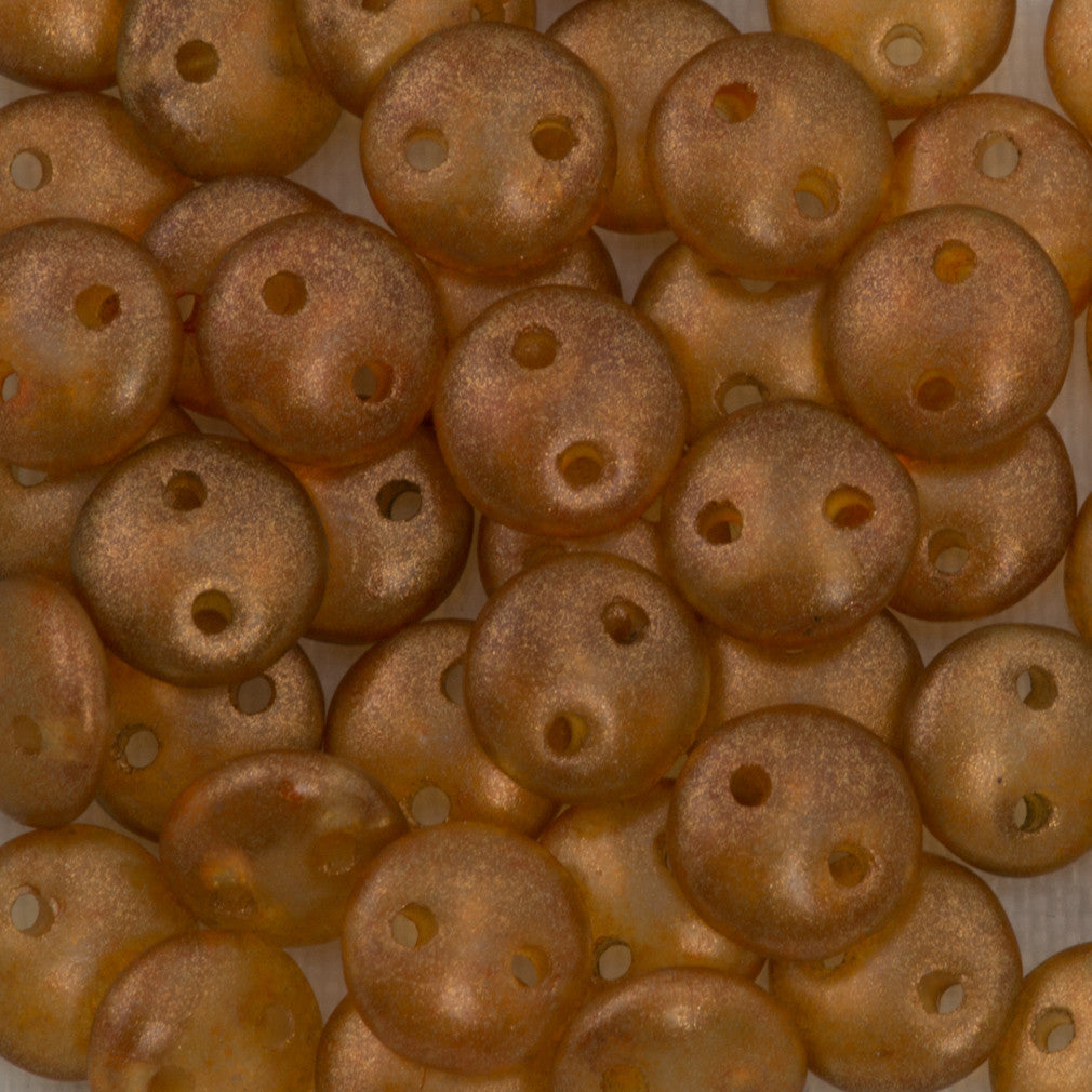 50 CzechMates 6mm Two Hole Lentil Halo Sandalwood Beads (29253)