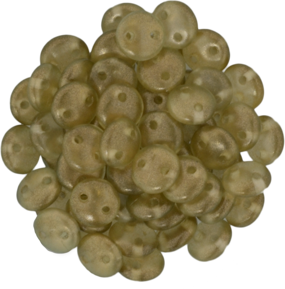 50 CzechMates 6mm Two Hole Lentil Halo Linen Beads (29270)