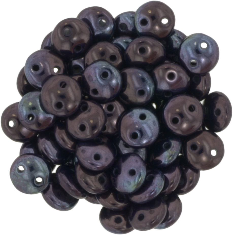 50 CzechMates 6mm Two Hole Lentil Navy Vega Beads (33410E)