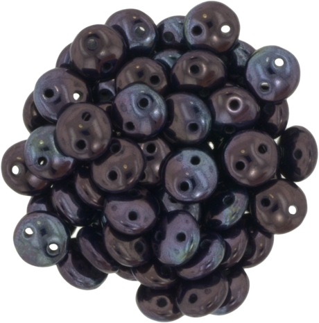 50 CzechMates 6mm Two Hole Lentil Navy Vega Beads (33410E)