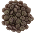 50 CzechMates 6mm Two Hole Lentil Matte Ashen Grey Rosaline Luster Beads (43020MK)