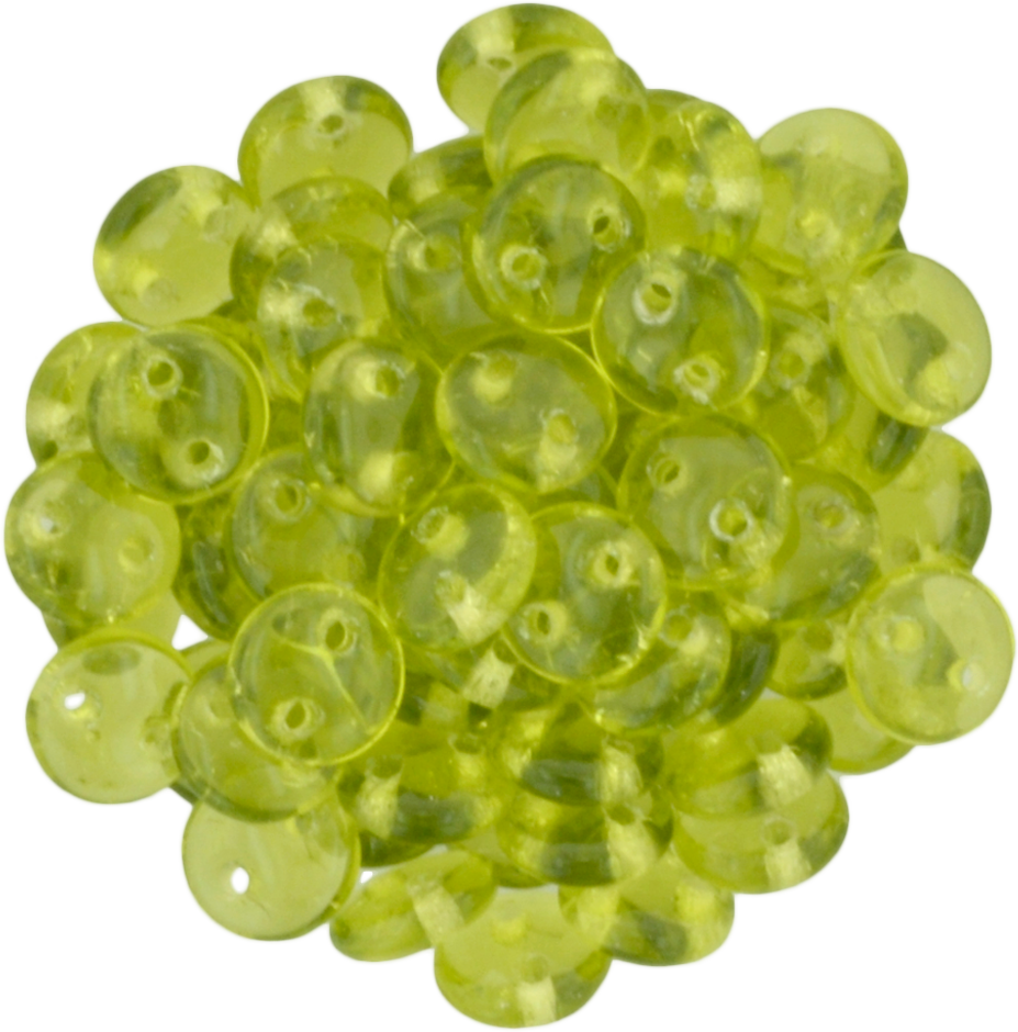 50 CzechMates 6mm Two Hole Lentil Olivine Beads (50230)