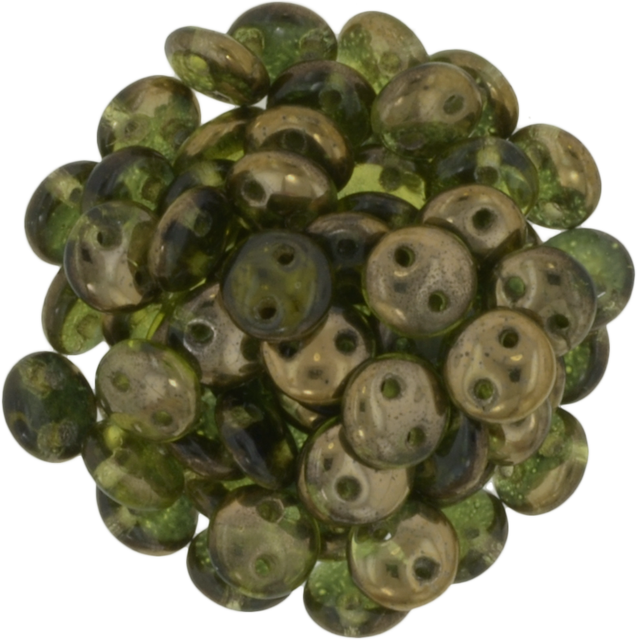 50 CzechMates 6mm Two Hole Lentil Olivine Copper Beads (50230C)