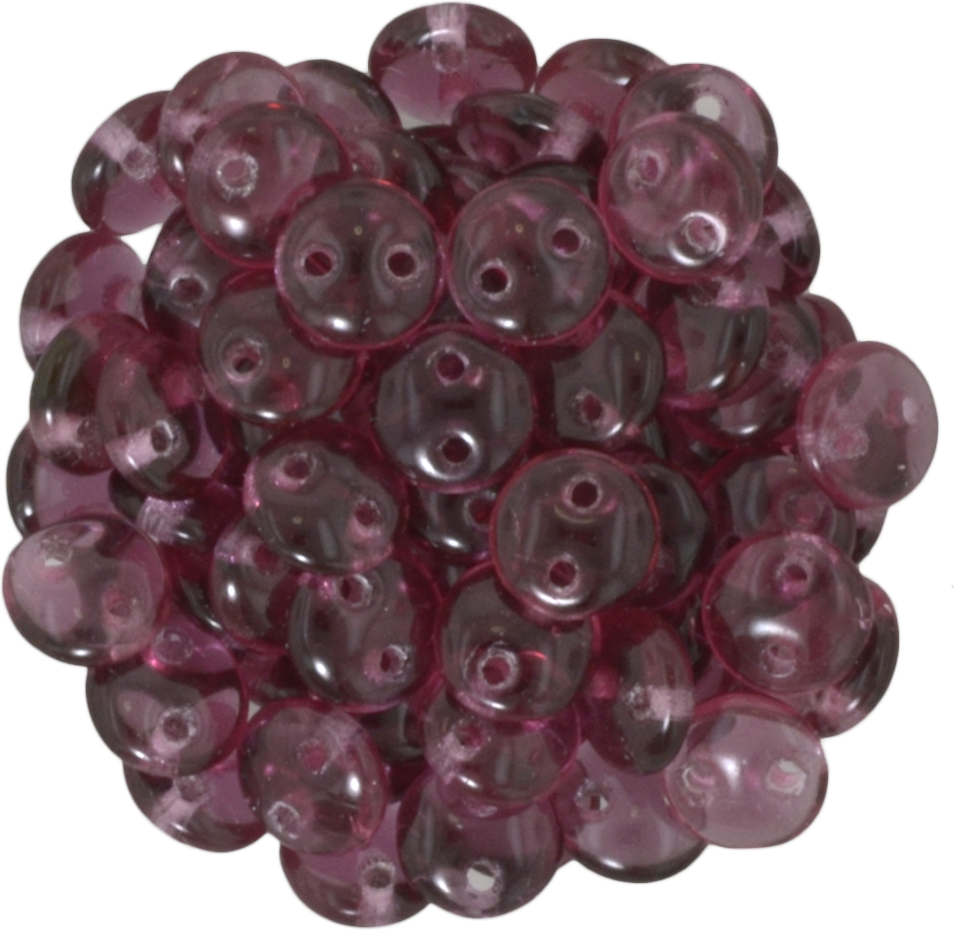 50 CzechMates 6mm Two Hole Lentil Fuchsia Beads (70350)