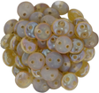 50 CzechMates 6mm Two Hole Lentil Milky Jonquil Celsian Beads (81000Z)