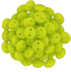 50 CzechMates 6mm Two Hole Lentil Chartreuse Beads (84020)