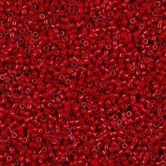 100g Miyuki Delica seed bead 11/0 Dyed Opaque Red DB791