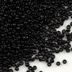 Miyuki Round Seed Bead 15/0 Opaque Black 2-inch Tube (401)