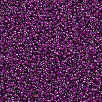 Miyuki Round Seed Bead 15/0 Inside Color Lined Fuchsia Luster 2-inch Tube (2247)