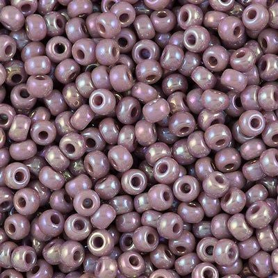 Miyuki Round Seed Bead 6/0 Opaque Mauve AB 20g Tube (410R)