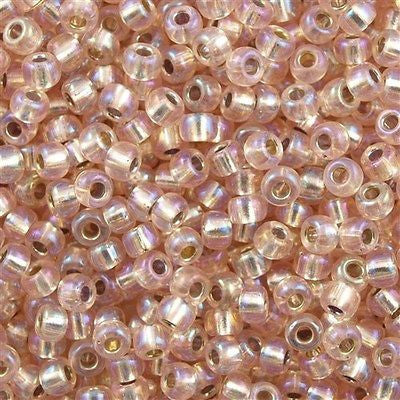 Miyuki Round Seed Bead 6/0 Silver Lined Light Blush AB 20g Tube (1023)