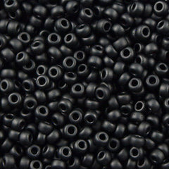 Miyuki Round Seed Bead 6/0 Opaque Matte Black 20g Tube (401F)