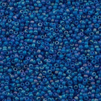 Miyuki Round Seed Bead 11/0 Matte Capri Blue AB 22g Tube (149FR)