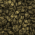 CzechMates 4x6mm Diamond Two Hole Beads Metallic Suede Gold 8.2g Tube (79080)