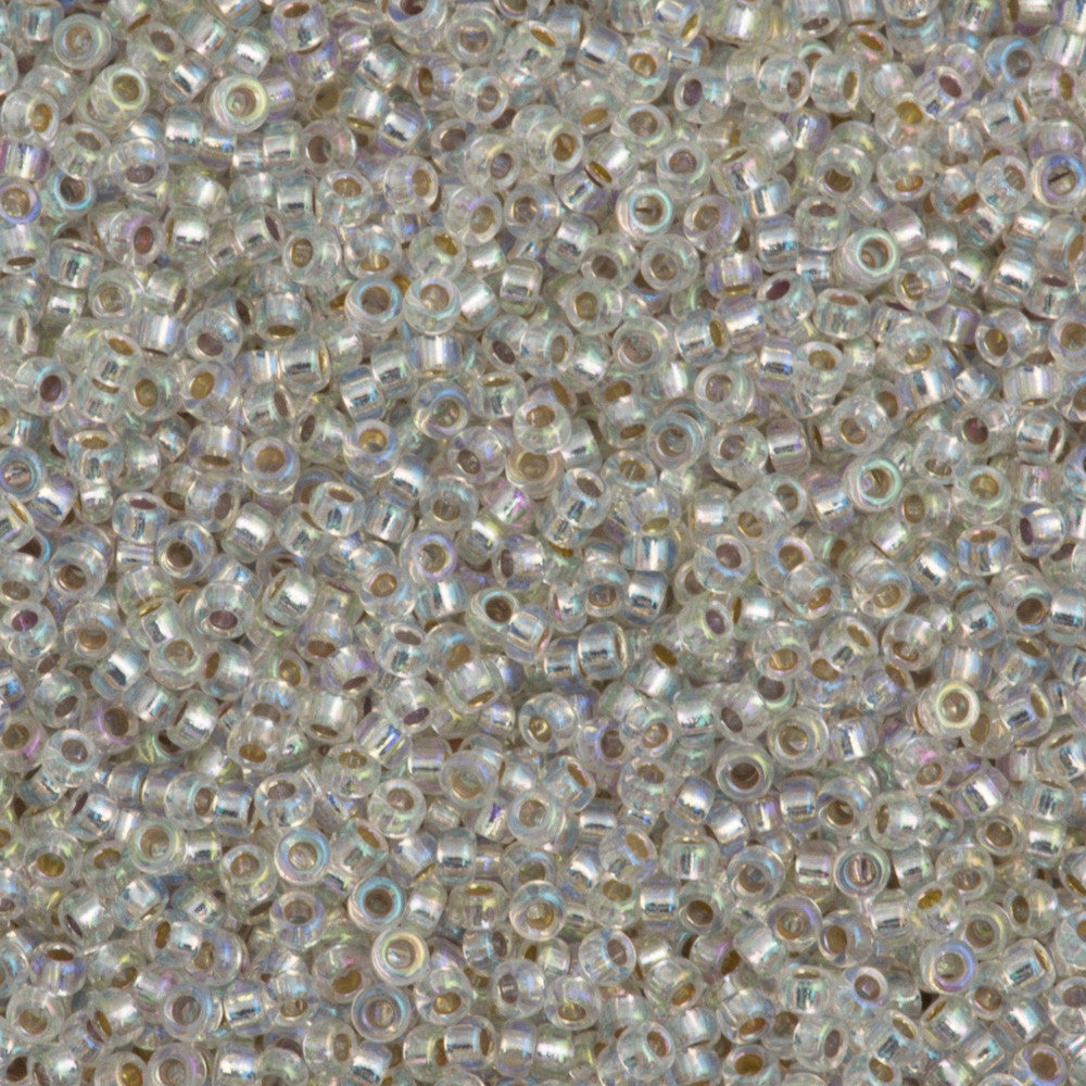 Miyuki Round Seed Bead 15/0 Silver Lined Crystal AB 2-inch Tube (1001)