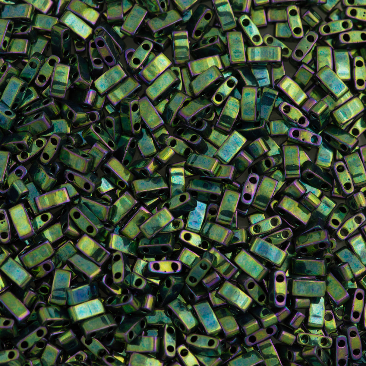 Miyuki Half Tila Seed Bead Metallic Green Iris 7.5g Tube (468)