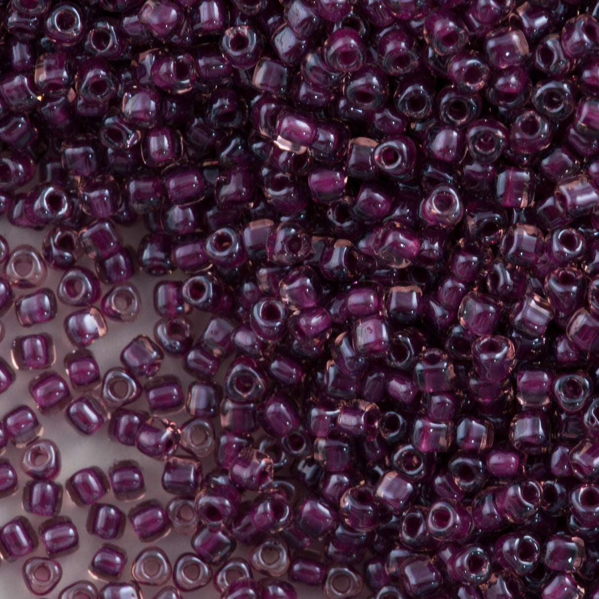 Miyuki Triangle Seed Bead 5/0 Rose Inside Color Lined Raspberry 10g (1834)