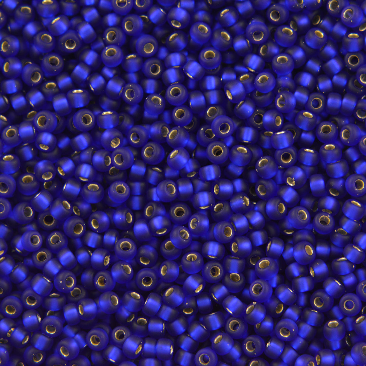 Miyuki Round Seed Bead 8/0 Matte Silver Lined Cobalt Blue 22g Tube (20F)