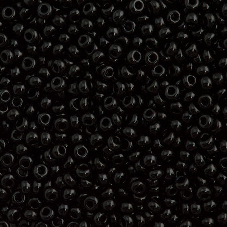 50g Czech Seed Bead 10/0 Opaque Black (23980)