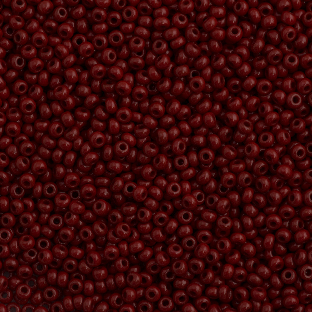 Czech Seed Bead 10/0 Opaque Dark Red 15g (93210)-dark