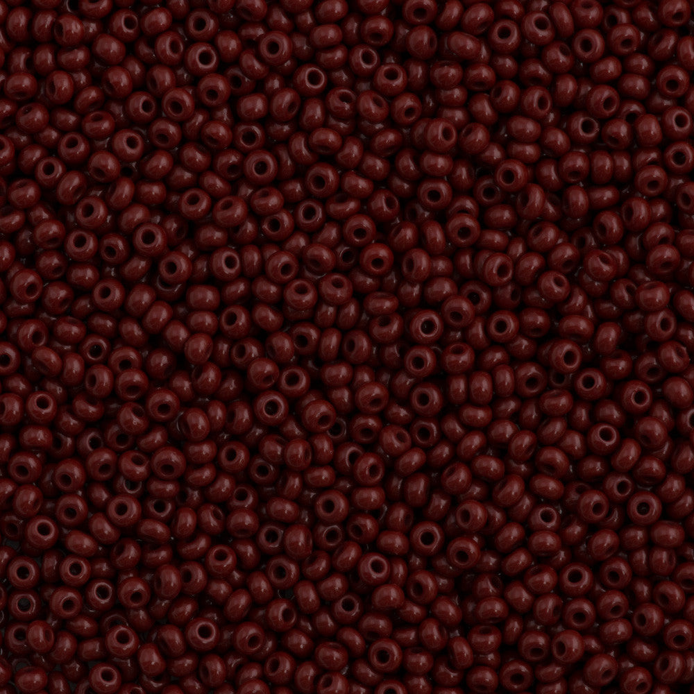 50g Czech Seed Bead 10/0 Opaque Brick Red (93300)