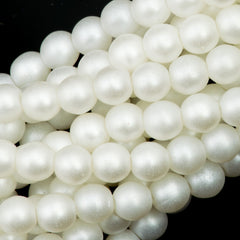 100 Czech 4mm Round Matte Snow Glass Pearl Beads
