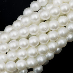 100 Czech 4mm Round Snow Glass Pearl Beads