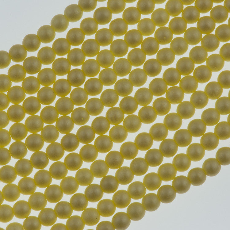 100 Czech 2mm Round Matte Cream Glass Pearl Beads
