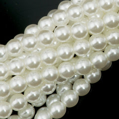 100 Czech 4mm Round Snow Glass Pearl Coat Beads