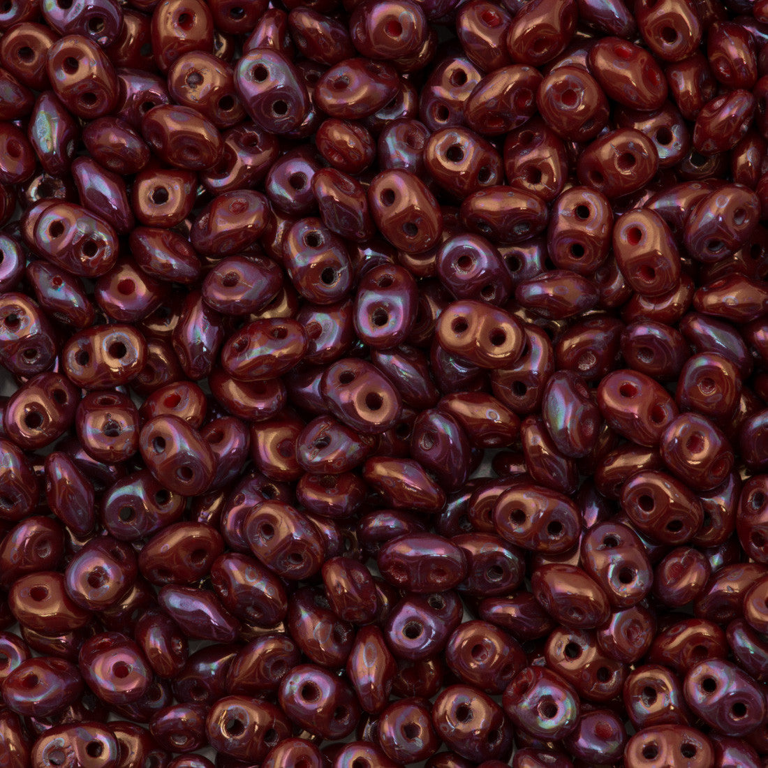 Super Duo 2x5mm Two Hole Beads Opaque Red Nebula 22g Tube (93200NEB)