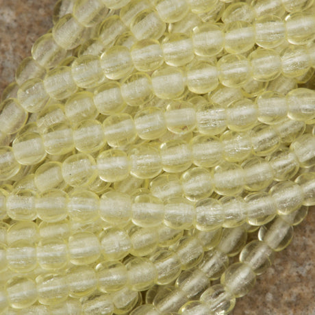 200 Czech 3mm Pressed Glass Round Beads Jonquil (80100)