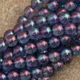 100 Czech 6mm Pressed Glass Round Beads Transparent Amethyst Luster (15726)