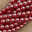 100 Czech 6mm Pressed Glass Round Siam Ruby Luster Beads (90080L)