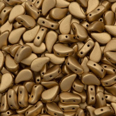 Paisley Duo 8x5mm Two Hole Bead Metalllic Flax 21g Tube (01710)