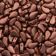 Paisley Duo 8x5mm Two Hole Bead Metallic Bronze Copper 21g Tube (01780)